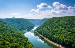 View of the New River from Hawk's Nest State Park, West Virginia.