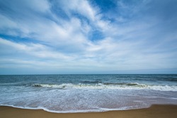 Waves in the Atlantic Ocean at Cape Henlopen State Park, in Rehoboth Beach, Delaware.