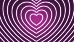 purple neon heart shape 3D Rendering  in Perspective Tunnel background