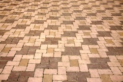 beautiful patio, pathway, street of cray brick with brown and gray color