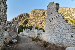 Avenue of North Necropolis. Ruins of ancient city Olympos in Lycia. Antalya Province. Turkey
