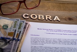 COBRA Healthcare Insurance Benefits for Unemployment concept
