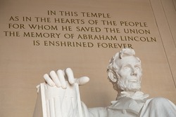 Lincoln memorial in Washington DC (District of Columbia), United States of America