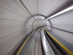 Going trough the underground tunnel (Zurich airport)