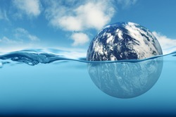 Earth rising sea level concept