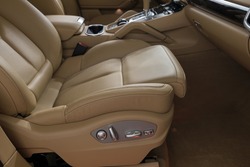 Car passenger leather seat. Interior background.