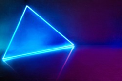 glowing triangle lines, neon lights, abstract psychedelic background, ultraviolet, vibrant colors