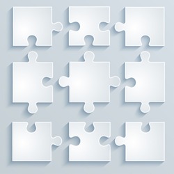 Parts of paper puzzles. Business concept, template, layout, infographics.