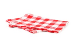 Red napkin isolated on white