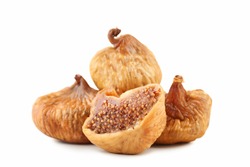 Dried figs isolated on white background