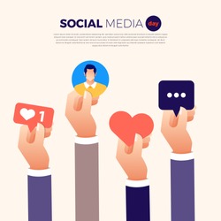 Social Media Day Vector Illustration. Connecting people together with cutting-edge technology.