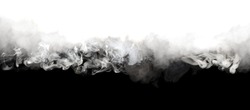Abstract black and white contrast smoke blot. Wave horizontal copy space horizontal background.