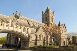 Christ Church Cathedral in Dublin, Ireland in spring