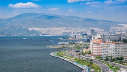 City of Izmir (Smyrna), Turkey. Aegean sea. Panoramic view.