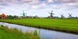 Windmills in Zaanse Schans. Netherlands