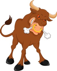 angry bull cartoon