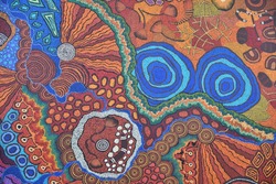 Colorful Ethnic Aboriginal Australian colorful pattern whole background