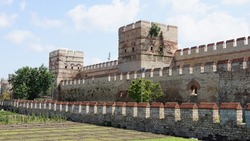 Theodosian fortress wall of Constantinople. Constantinople. Istanbul. Turkey.