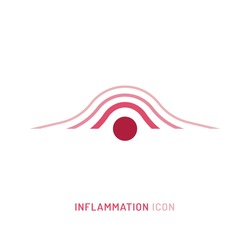 Inflammation, pain, angriness sign. Editable vector illustration in modern outline style isolated on a white background. Medical concept. Symbol, pictogram, icon, logotype element. 
