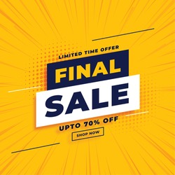 final sale yellow banner with offer details