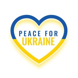 peace for ukraine flag heart message