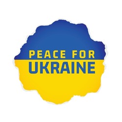 peace for ukraine written in torn paper