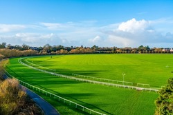 View of the empty horse race course in Chester, UK