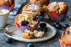 Classic blueberry and lemon cupcakes
