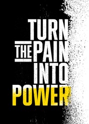 Turn The Pain Into Power. Inspiring Sport Workout Typography Quote Banner On Textured Background. Gym Motivation Print