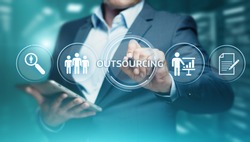 Outsourcing Human Resources Business Internet Technology Concept.