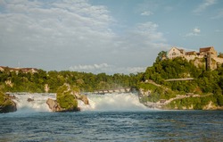 Rhine Falls and Laufen Castle in Schaffhausen, swiss country