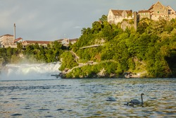 Rhine Falls and Laufen Castle in Schaffhausen, swiss country