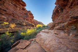 Kings Canyon is part of Watarrka National Park, in the South western corner of the Northern Territory. The park is 450 kilometres (280 miles) from Alice Springs.