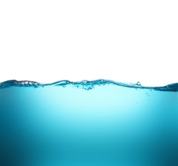 High resolution wave in clean blue water
