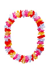 Hawaiian oval lei necklace isolated on white background
