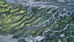 River patterns and Bridges, Tasmanian Landscape Australia from the Air