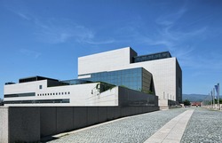 Modern Library Building in Zagreb