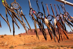Dreamcatchers in a breeze, Monument Valley, Utah, USA. Intentional shallow depth of field.