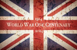 Vintage style Union Jack to commemorate the Centenary of World War One, 1914 - 2014