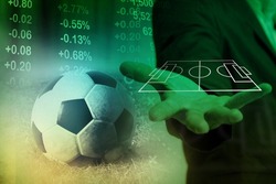 business in football club and soccer team manager, online sport betting concept  
