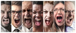 Angry people screaming