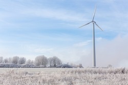 Wind Turbine in a winter landscape