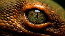 Snake eye green wildlife nature photography. Open eye carnivore fur. Dangerous predator animal tropical jungle forest hunter close up photo