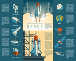 Large collection icons of space