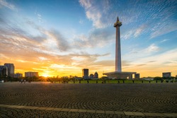Sunset in Monument National Jakarta