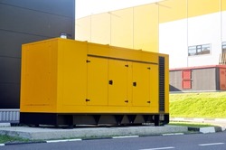 Stationary diesel generator for emergency power supply of modern industrial buildings.
