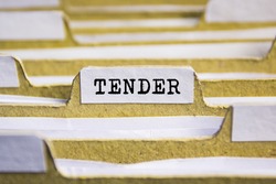 Tender word on card index paper
