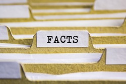 Facts word on card index paper