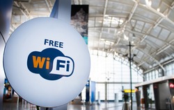 Free wi-fi signboard in airport, wifi zone