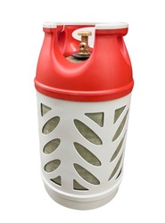 Gas cylinder lpg tank gas-bottle isolated.. Propane gas cylinder fiberglass  balloon. Cylindrical composite container with liquefied compressed gases with high pressure 